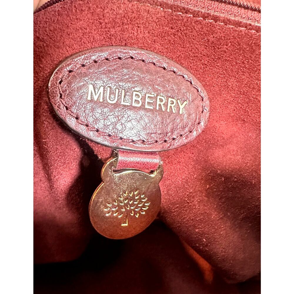 Mulberry Lily Burgundy Oxblood Leather Shoulder Bag Gold Hardware COA - Picture 10 of 16